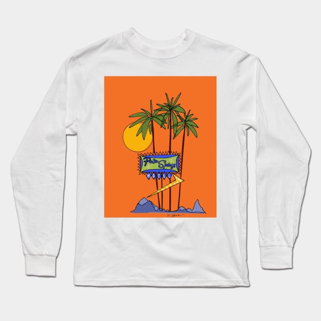 Palm Springs Motel Long Sleeve T-Shirt by kschowe